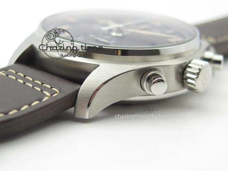 MIROTIME 0320 Pilot Chrono SS IW387808 CF3 ZF 1:1 Best Edition On Brown Leather Strap A Soft 7328